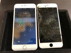 iPhone6+　液晶重度破損