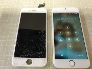iPhone6Sガラス割れ
