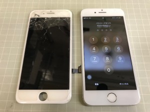 iPhone7　ガラス重度破損