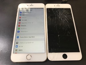 iPhone6s+ ガラス割れ