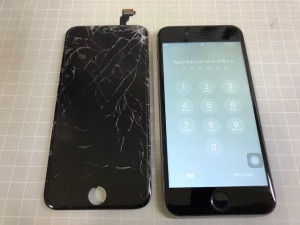 iPhone6　ガラス破損