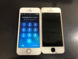iphone5S ガラス割れ