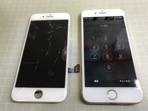 iPhone7　ガラス割れ