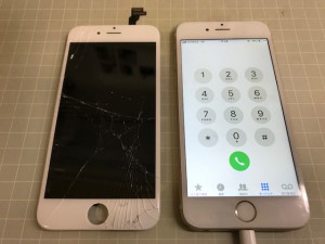 iPhone6　ガラス破損