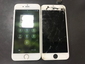 iPhone6S ガラス液晶破損