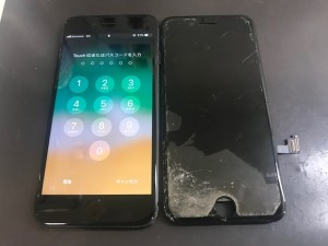 iPhone7plus ガラス割れ